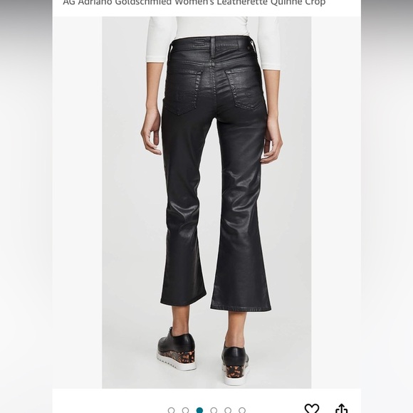 AG Quinne Hi-Rise Flare Crop Leatherette Pants 28 - Picture 5 of 6